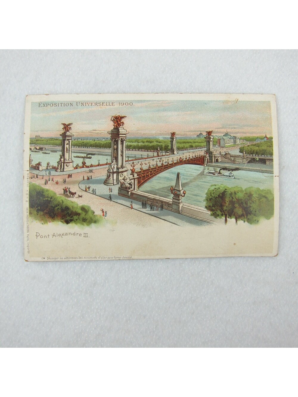 Antique 1900 Postcard Paris World Fair Expo Universelle Pont Alexandre III RARE